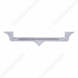 Chrome Hood Emblem Trim With 19 LED Reflector Light Bar For Kenworth - Amber LED/Clear Lens