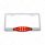 Chrome License Plate Frame With 10 LED Cats Eye Light - Red LED/Red Lens