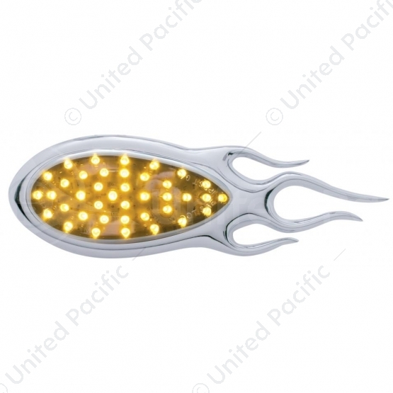 39 LED "Inferno" Auxiliary Light With Flame Bezel - Amber LED/Chrome Lens
