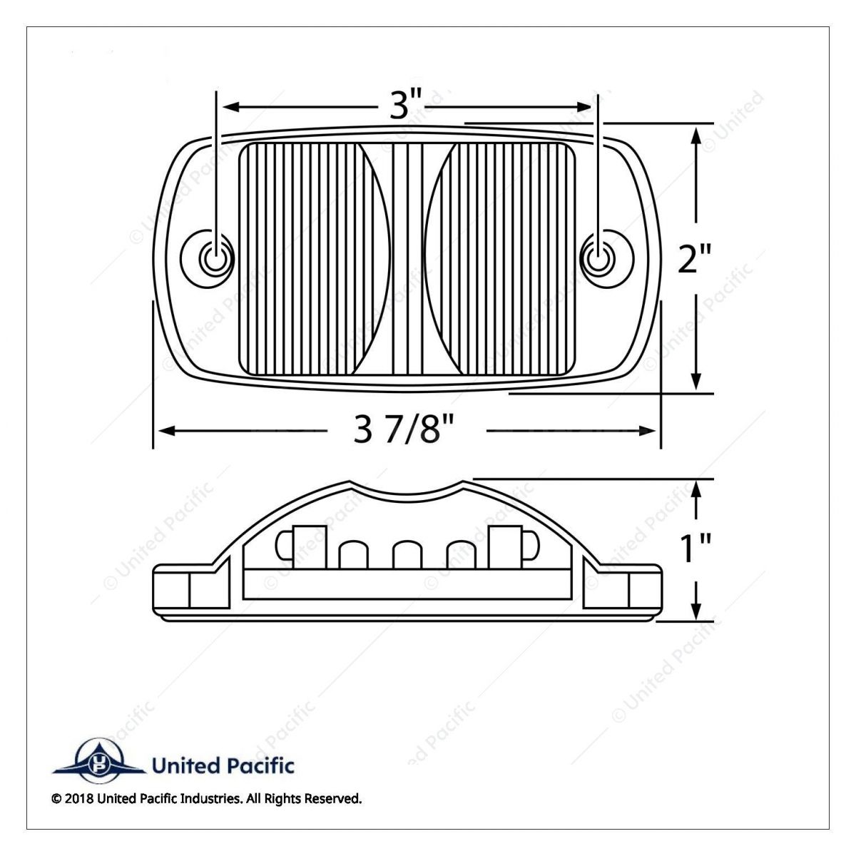 14 LED Rectangular Light (Clearance/Marker) - Amber LED/Amber Lens (Bulk)
