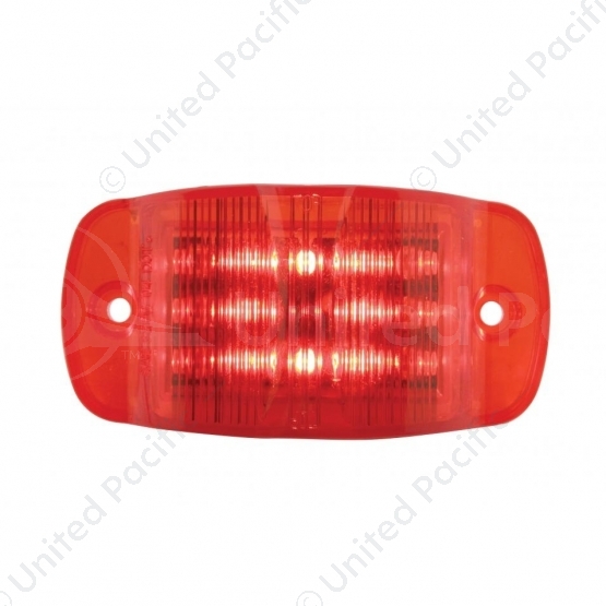 8 LED Rectangular Clearance/Marker Light - Red LED/Red Lens (Bulk)