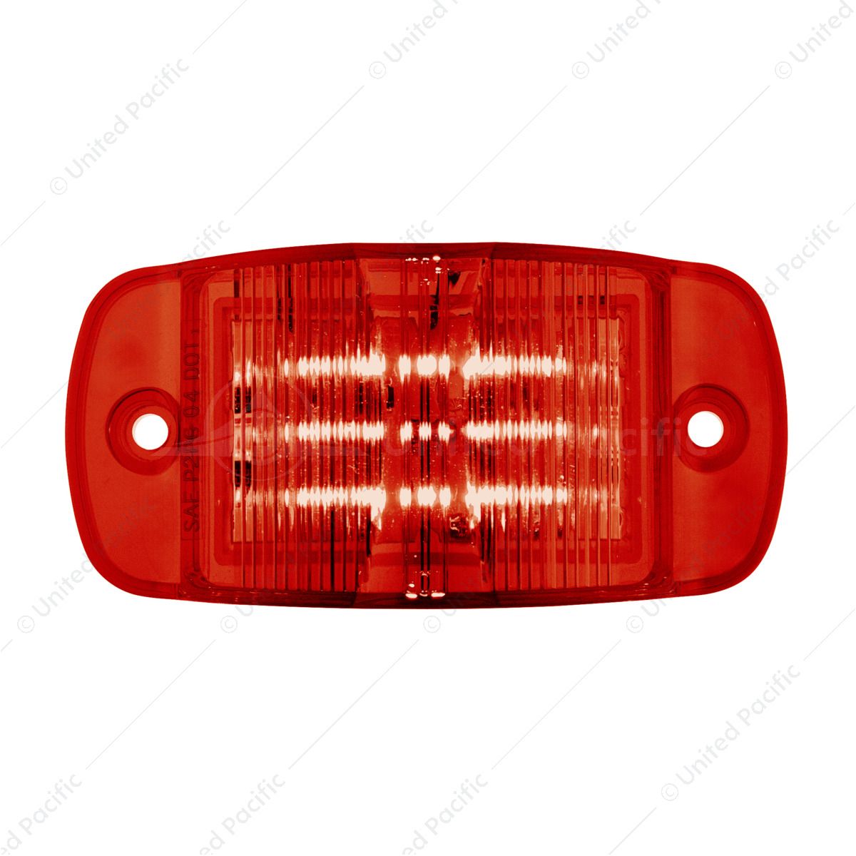8 LED Rectangular Clearance/Marker Light - Red LED/Red Lens (Bulk)