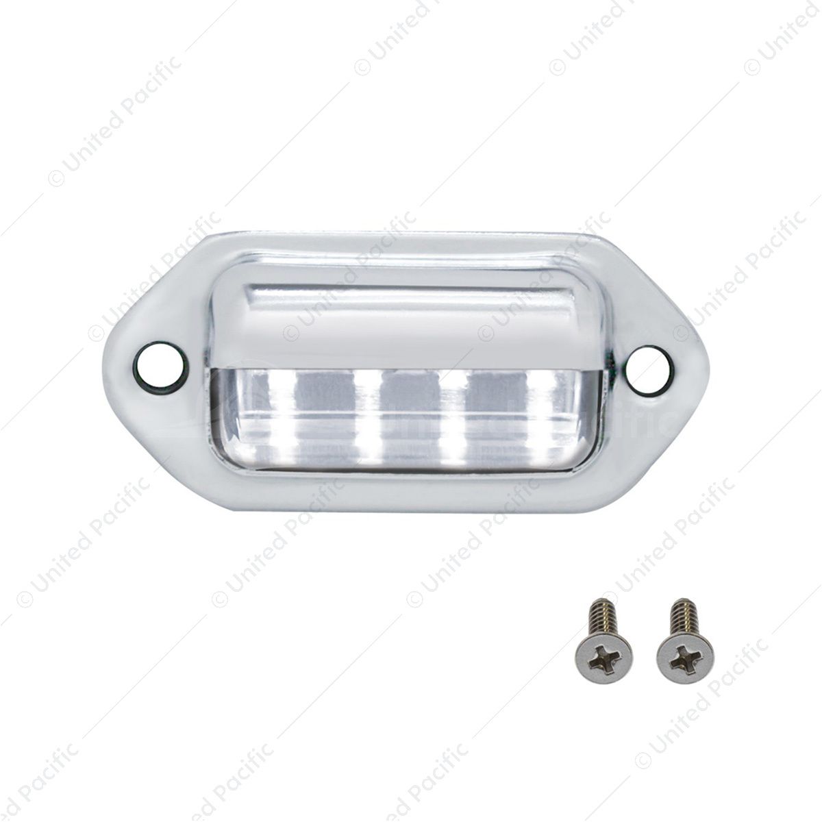 4 White LED Chrome License Plate Light/Utility Light