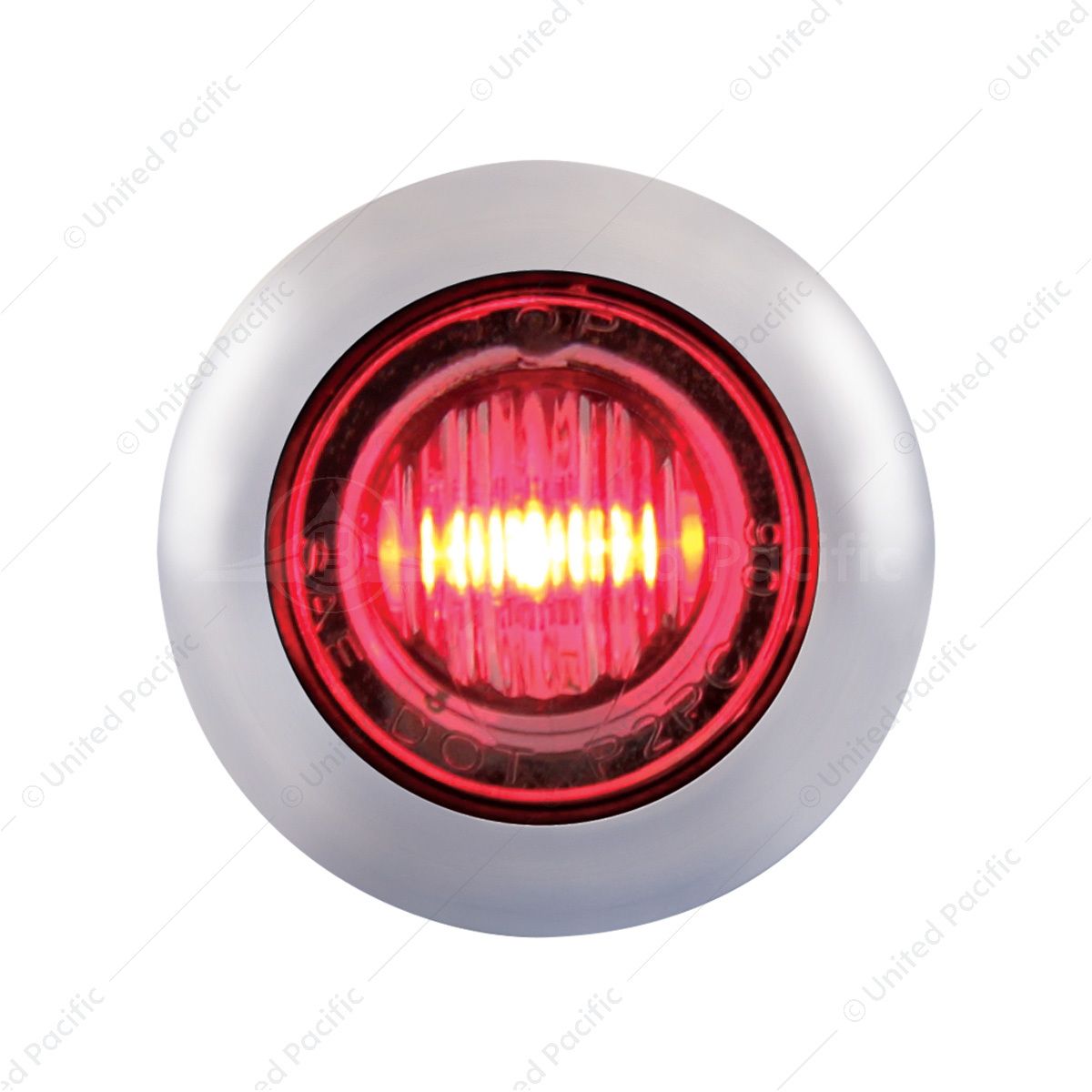 3 LED 3/4" Mini Light With Bezel (Clearance/Marker) - Red LED/Clear Lens
