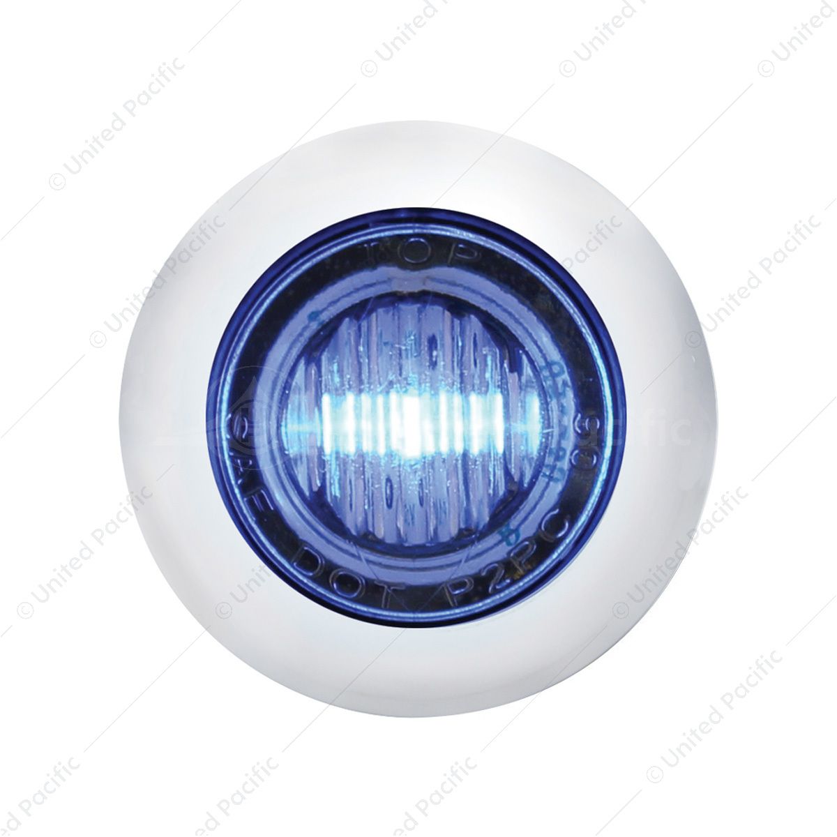 3 LED 3/4" Mini Light With Bezel (Clearance/Marker) - Blue LED/Clear Lens
