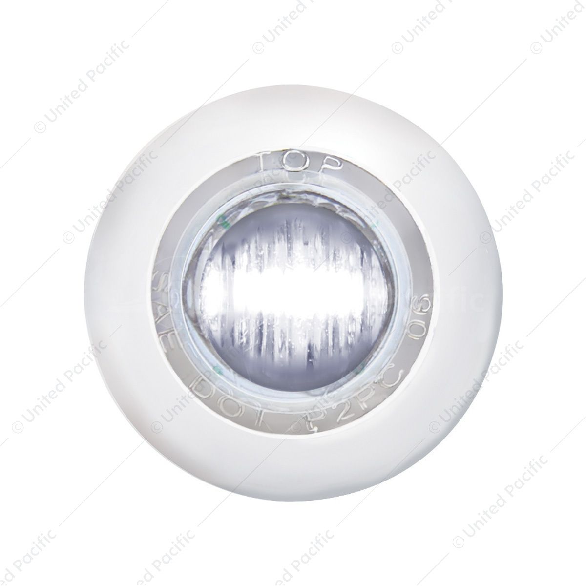 3 LED 3/4" Mini Light With Bezel (Clearance/Marker) - White LED/Clear Lens