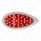 39 LED Flush Mount "Teardrop" Light (Stop, Turn & Tail) - Red LED/Red Lens