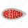 39 LED Flush Mount "Teardrop" Light (Stop, Turn & Tail) - Red LED/Chrome Lens