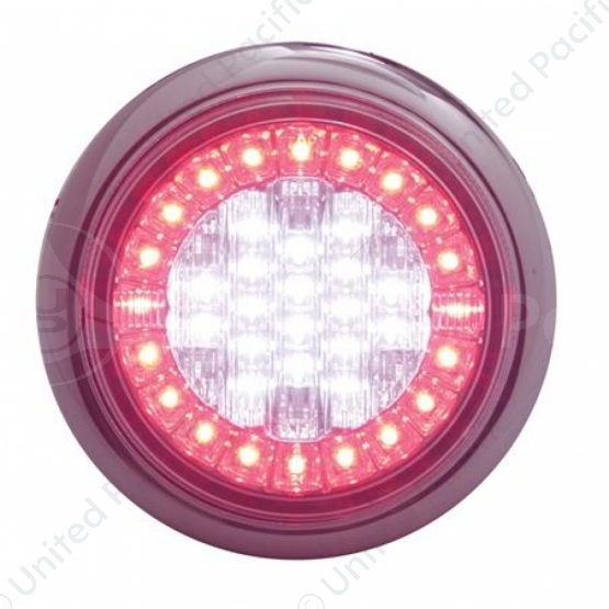 38 LED Euro Style Flange Mount Light (Stop, Turn & Tail) - White LED/Red LED/Clear Lens (Bulk)