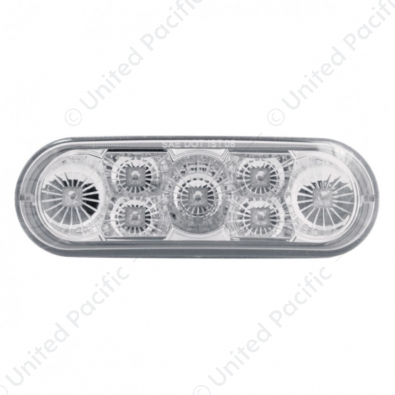 7 LED 6" Oval Reflector Stop, Turn & Tail Light  - Red LED/Clear Lens