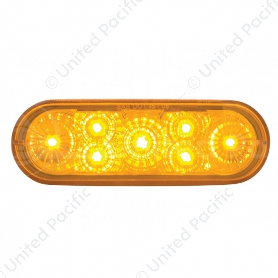 7 LED 6" Oval Reflector Turn Signal Light - Amber LED/Amber Lens