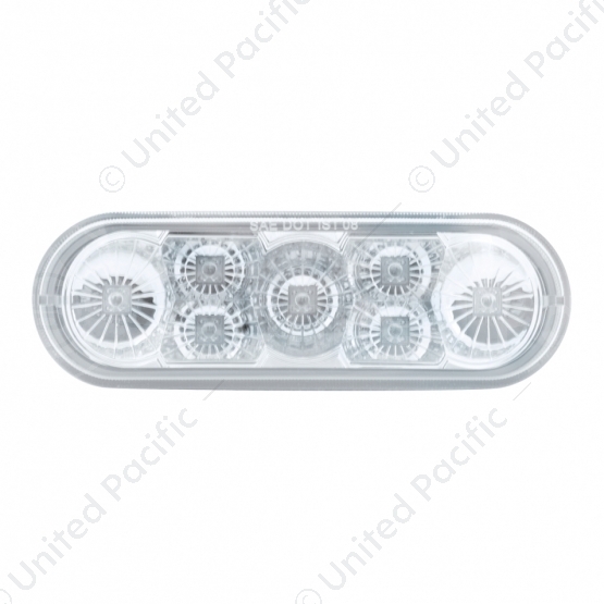 7 LED 6" Oval Reflector Turn Signal Light - Amber LED/Clear Lens