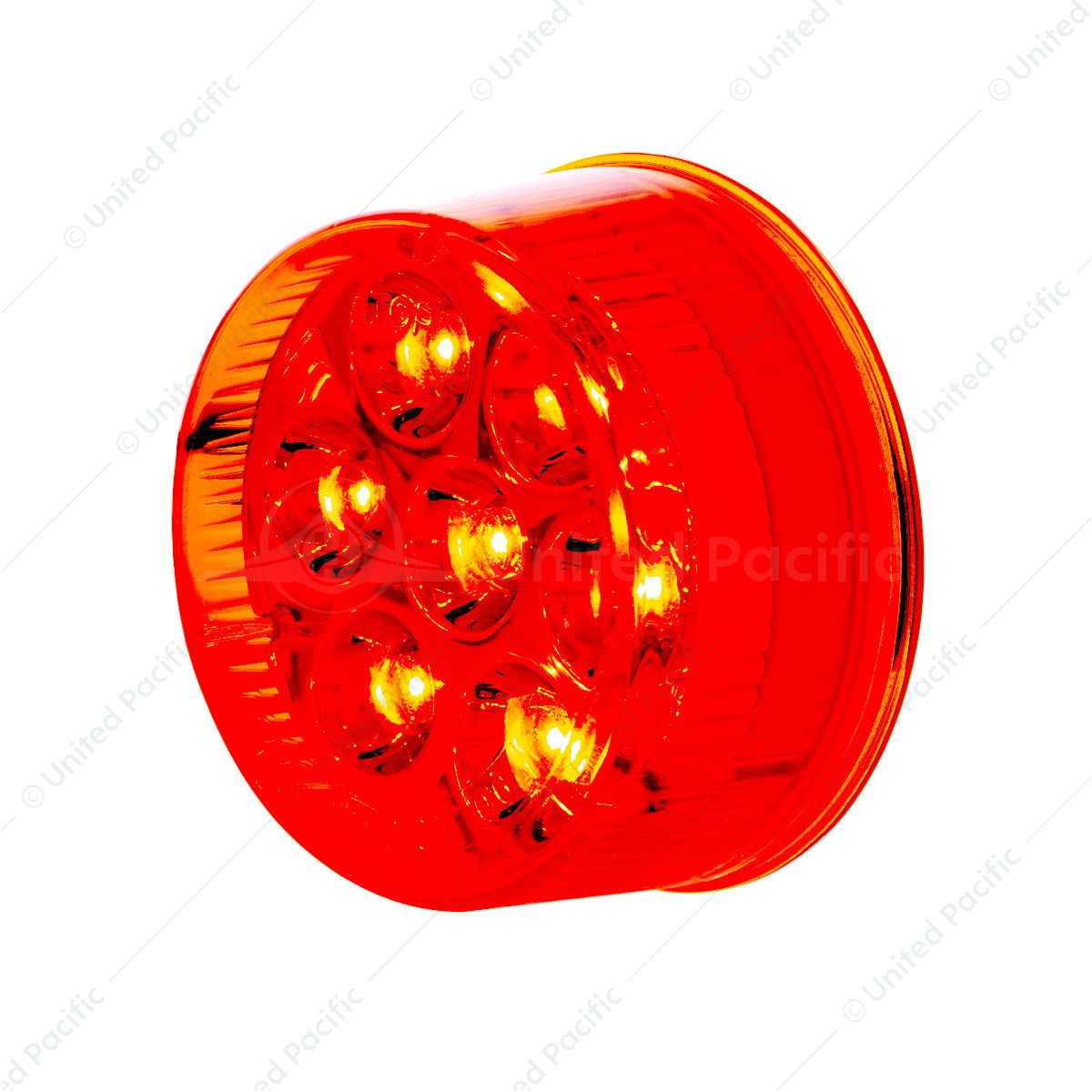 7 LED 2" Round Light (Clearance/Marker) - Red LED/Red Lens (Bulk)