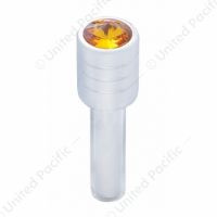 Chrome Door Lock Knob With 7/16" Amber Crystal (2pc/set)