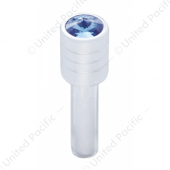 Chrome Door Lock Knob With 7/16" Blue Crystal (2pc/set)