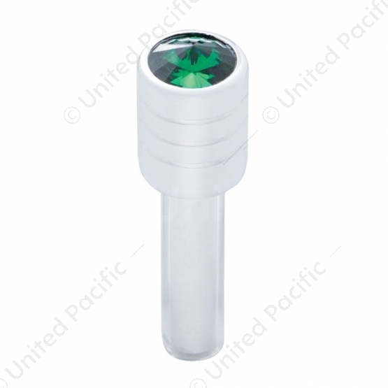 Chrome Door Lock Knob With 7/16" Green Crystal (2pc/set)