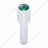 Chrome Door Lock Knob With 7/16" Green Crystal (2pc/set)