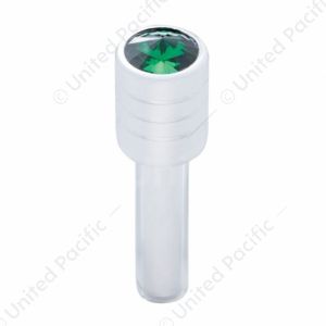 Chrome Door Lock Knob With 7/16" Green Crystal (2pc/set)