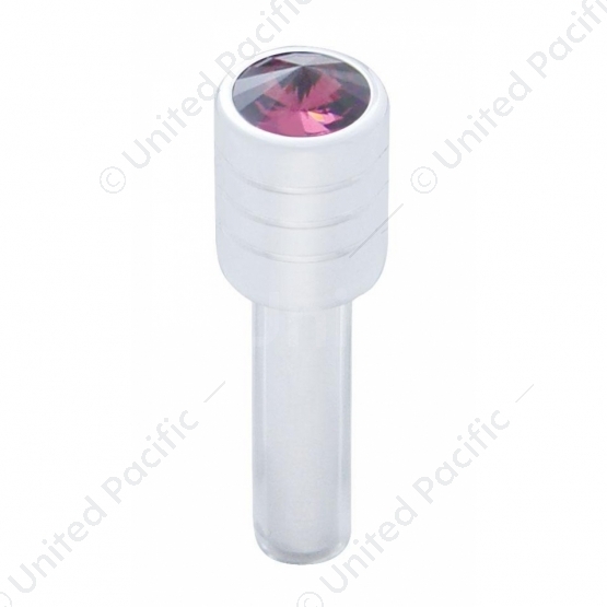 Chrome Door Lock Knob With 7/16" Purple Crystal (2pc/set)