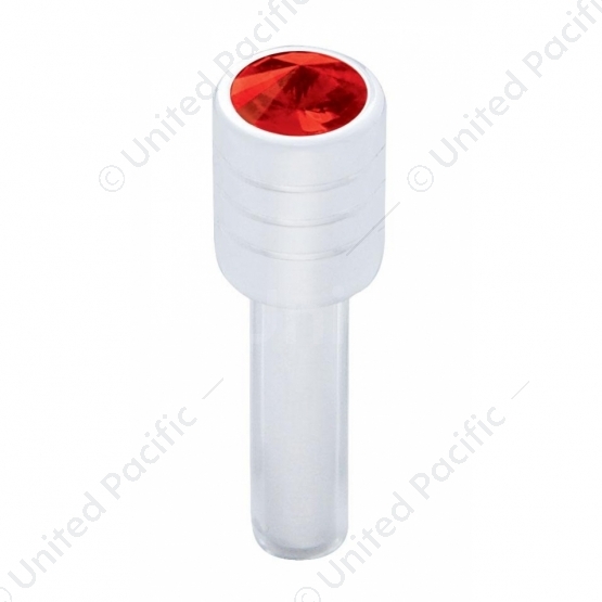 Chrome Door Lock Knob With 7/16" Red Crystal (2pc/set)