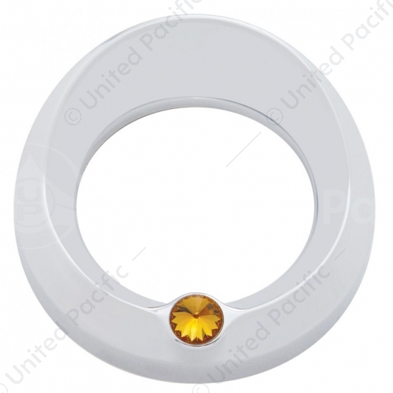 Signature Series Gauge Cover With Visor & Crystal For 3-3/4" DIA Speed/Tachometer Gauge - Amber Crys