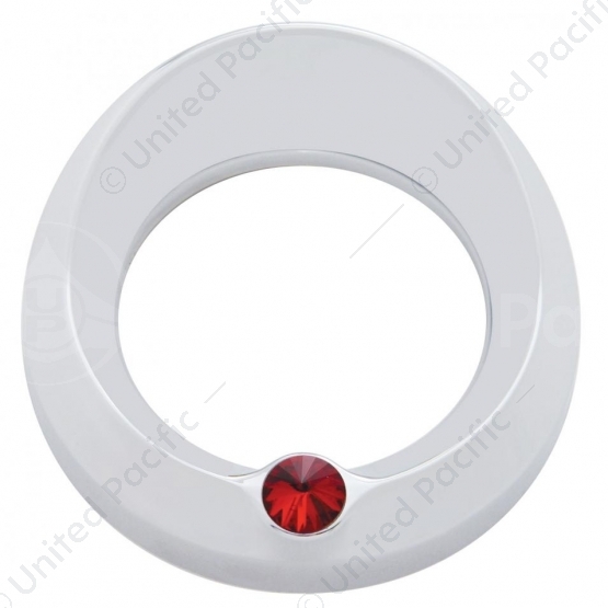 Signature Series Gauge Cover With Visor & Crystal For 3-3/4" DIA Speed/Tachometer Gauge - Red Crysta