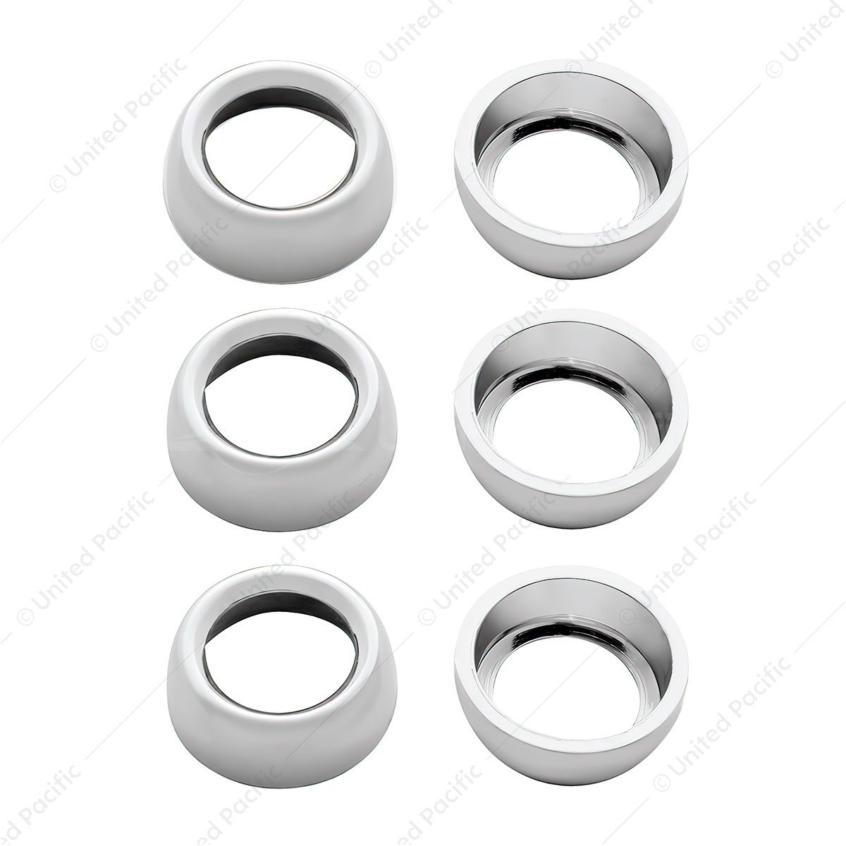 Chrome Plastic Toggle Switch Nut Cover For Freightliner (Card Of 6)