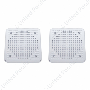 Chrome 5-5/8" Square Speaker Cover For Various Kenworth Models (Pair)