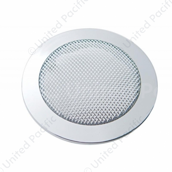 Chrome Small Round Speaker Cover For Various Peterbilt Models, Snap-On