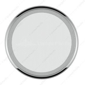 Chrome 7-1/4" Round Speaker Cover For Peterbilt 389 (2008+), 388 (2008-2014), 379/378/335/330 (1995-
