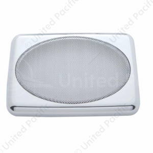 Chrome 7" X 4-7/8" Speaker Cover For Various Peterbilt Models, Snap-On (Card of 2)