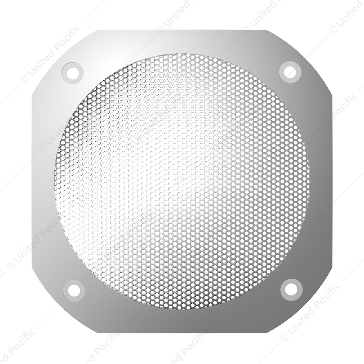 Chrome 4-1/2" Square Speaker Cover For International 9900 (1999-2017), 9400/9300/9200 (1997-2010)