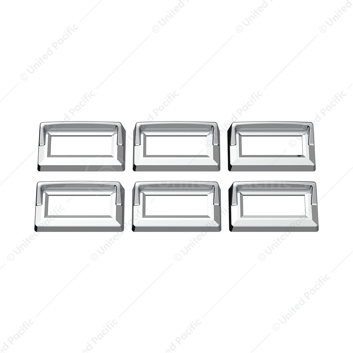 Chrome Plastic Switch Label Covers With Visor For 2005 & Older Kenworth (6-Pack)