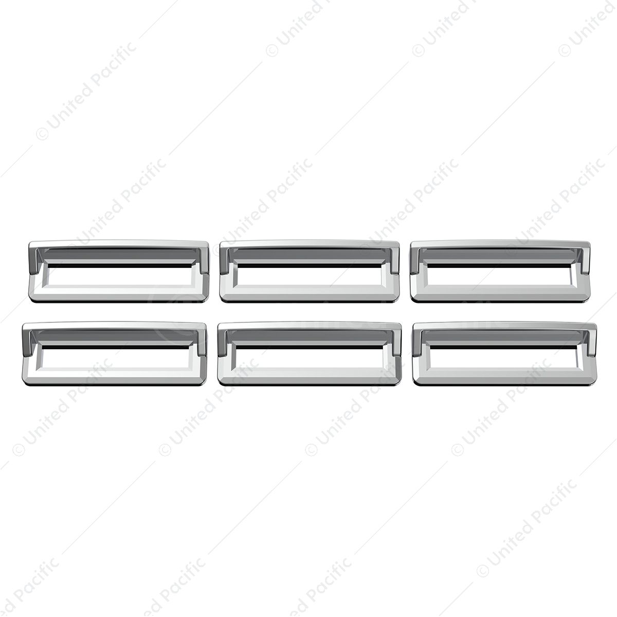 Chrome Plastic Switch Label Covers With Visor For Freightliner Classic/FLD (6-Pack)