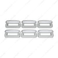 Chrome Plastic Toggle Switch Label Cover With Visor For 2002+ Peterbilt (Card Of 6)