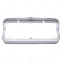 Chrome Plastic Rectangular Dual 4" X 6" Headlight Bezel With Visor