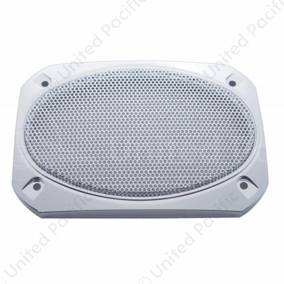 Chrome 6-3/8" X 4-5/16" Speaker Covers For Various Peterbilt Models (Pair)
