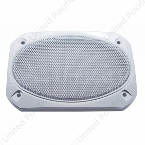 Chrome 6-3/8" X 4-5/16" Speaker Covers For Various Peterbilt Models (Pair)
