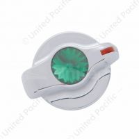 Chrome Plastic A/C Control Knob With Crystal - Green Crystal
