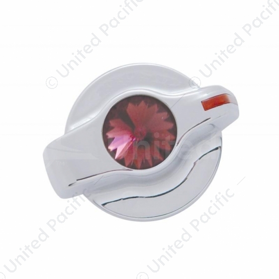 Chrome Plastic A/C Control Knob With Crystal - Purple Crystal