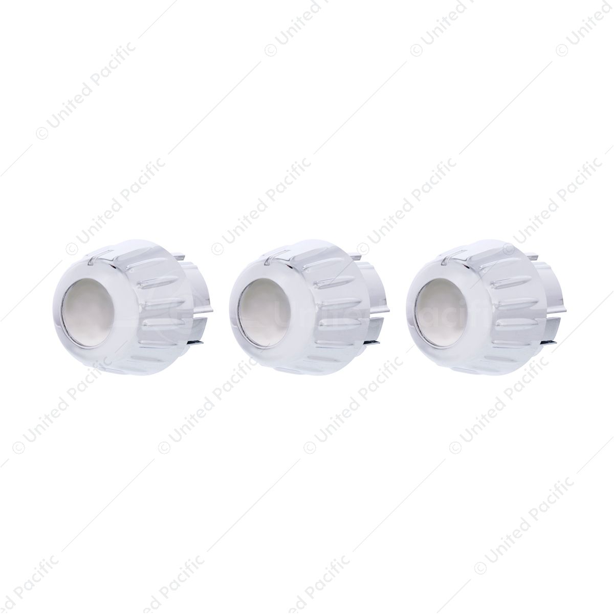 Chrome Outer A/C Control Knob Set For 2006+ Kenworth (Card of 3)