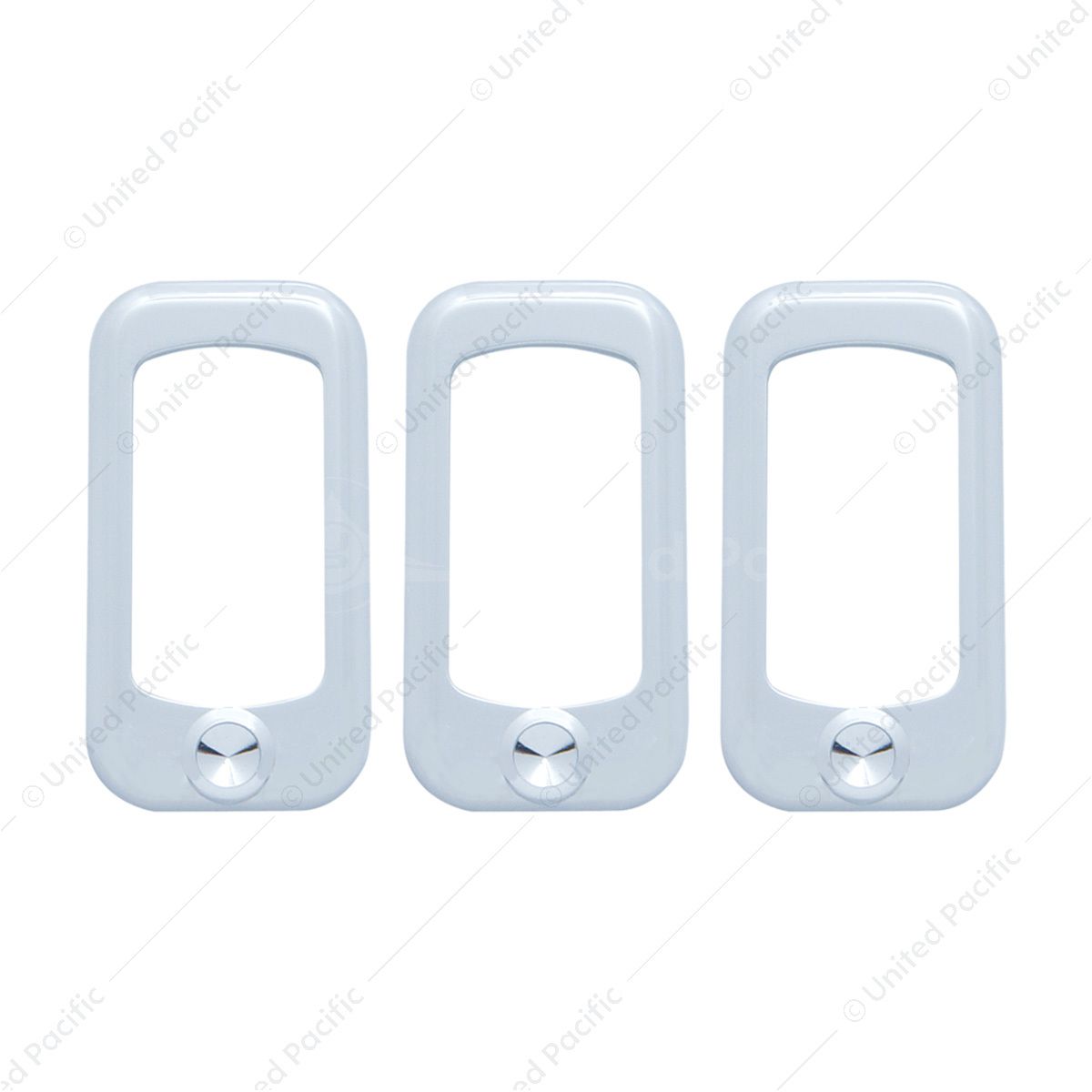 Rocker Switch Bezel For Peterbilt/ Kenworth - Indented (3-Pack)
