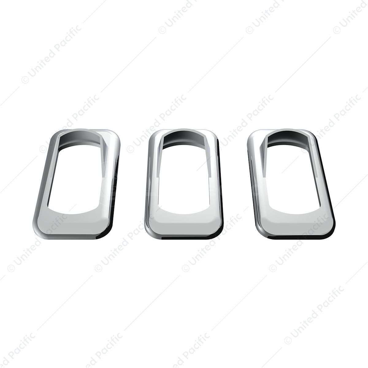 Chrome Plastic Rocker Switch Bezels With Switch Guard (3-Pack)