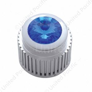 Chrome Plastic Control Knob With Blue Crystal