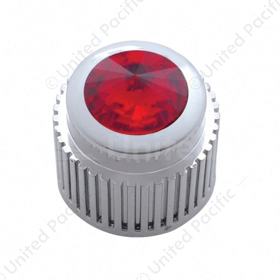 Chrome Plastic Control Knob With Red Crystal