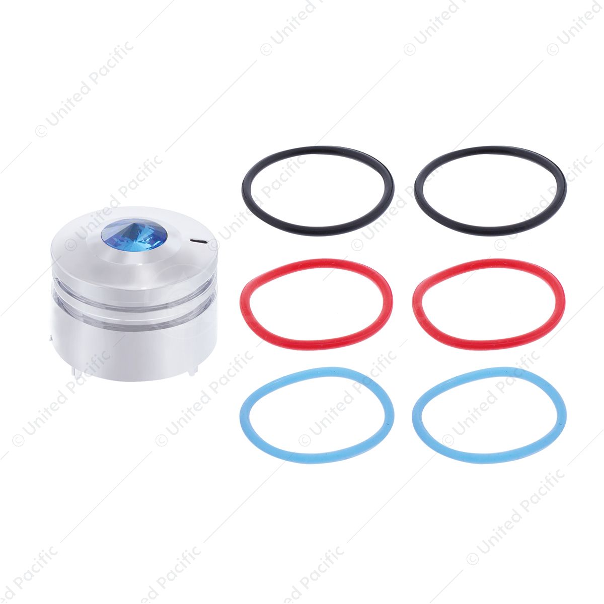 Deluxe Signature A/C Control Knob For Peterbilt - Blue Crystal