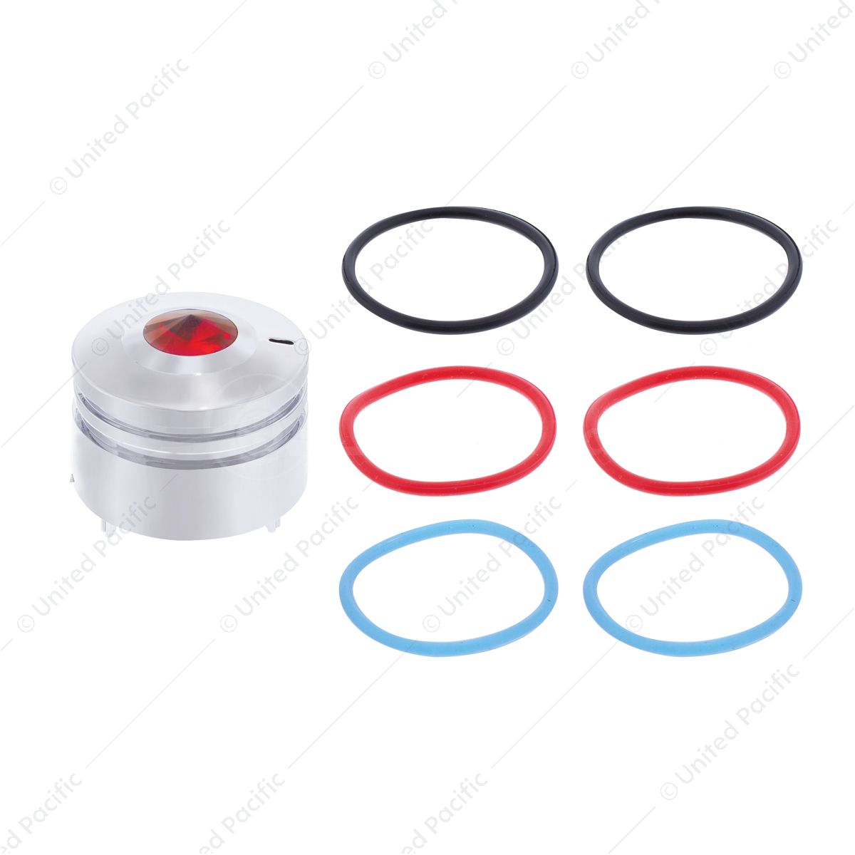 Deluxe Signature A/C Control Knob For Peterbilt - Red Crystal