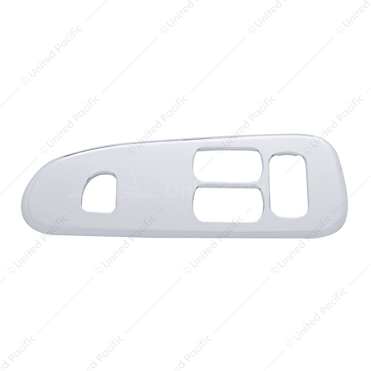 Chrome Plastic Window Switch Trim For 2008+ Peterbilt 389/388- Driver  (3 Large & 1 Small Opening)