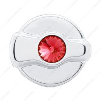 Chrome Plastic A/C Control Knob For 2005 & Older Peterbilt- Red Crystal