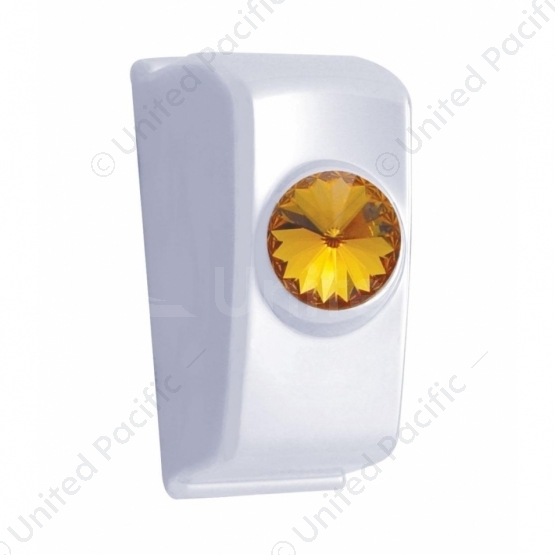 Chrome Rocker Switch Plug With Amber Crystal For 2006+ Kenworth (Card Of 2)